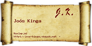 Joós Kinga névjegykártya